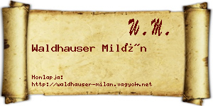 Waldhauser Milán névjegykártya