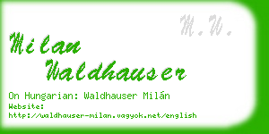 milan waldhauser business card